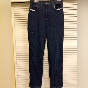 Vintage Dark Blue High-Waisted Straight Leg Jeans Women’s Sz 14